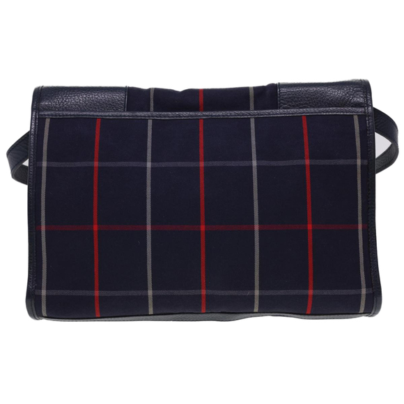 Burberrys Nova Check Shoulder Bag Canvas Navy Auth yk6364 - Picture 2 of 16